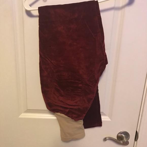 🎄Maternity AG Adriano Goldschmied burgundy velvet maternity - Picture 2 of 9